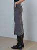 Eight Days A Week Wool Slit Skirt Charcoal Ad204