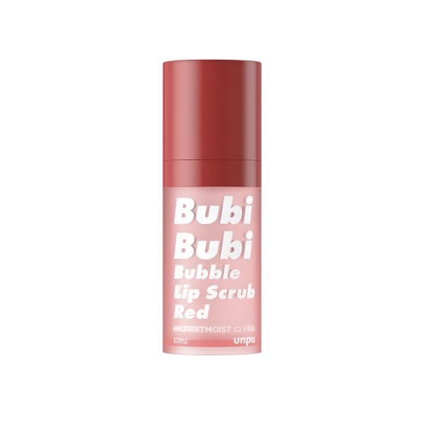 Unpa Bubi Bubi Bubble Lip Scrub Red Strawberry Gentle Exfoliating Lip Care 12ml Red Strawberry