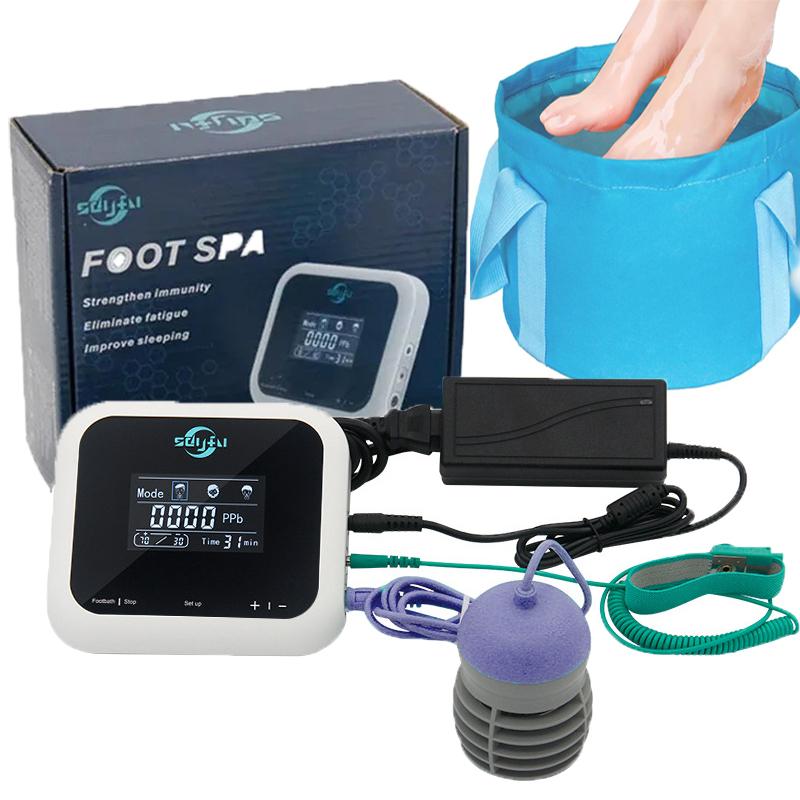 Detox Ionic Foot Bath Therapeutic Instrument with Touch Display Cleaning Footspa Vibration Best Care Arrays Aqua Health Therapy