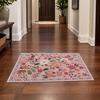 Tappeto d'ingresso floreale, Zerbino colorato con fiori retrò, Tappeto lavabile antiscivolo per porta d'ingresso, soggiorno, camera da letto, bagno