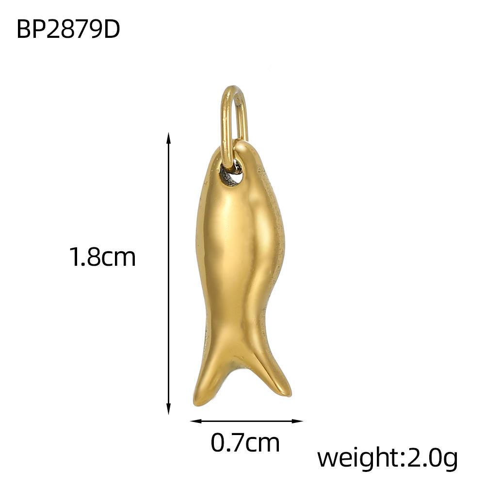 CARLIDANA Fashion Gold Plated Stainless Steel Fish Charms Pendants for Necklace Bracelet Earrings DIY Accessories Women