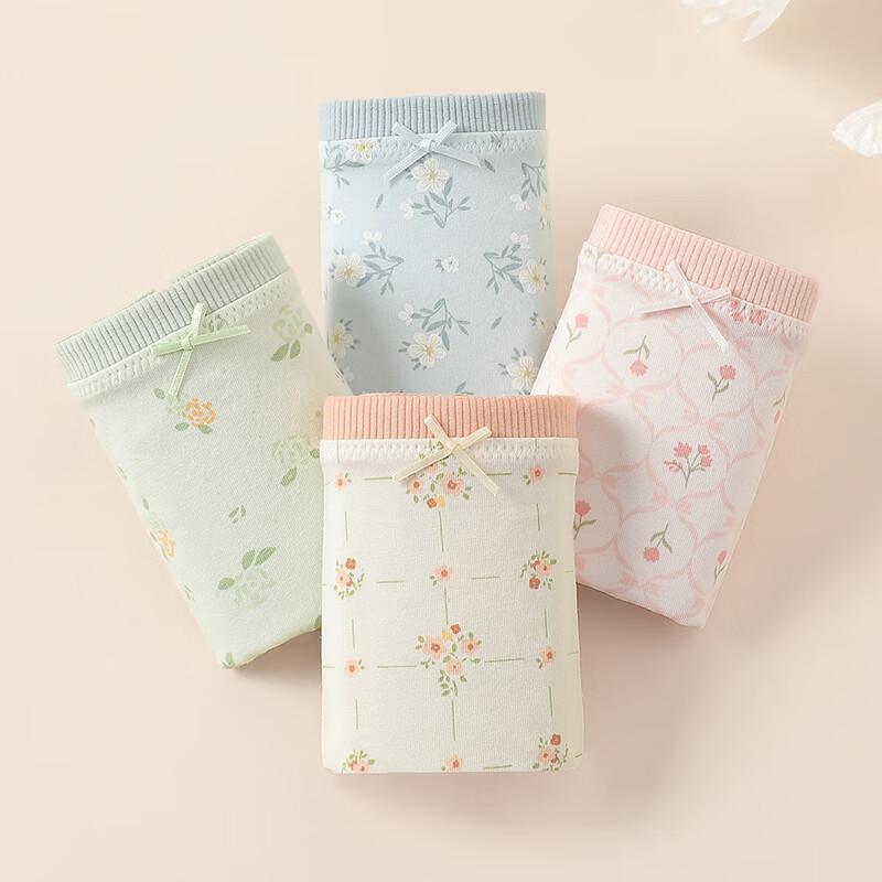 Fenteng Women's 4-Pack Tummy Control Mid-High Waist Cotton Underwear