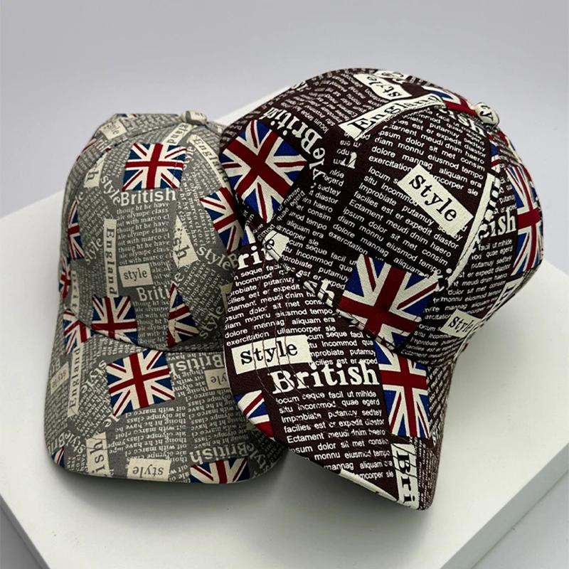 UK Flag Versatile Men Women Baseball Hats Cotton Letter New Classic Breathable Colored Pattern Graffiti Fashion Sport Casual