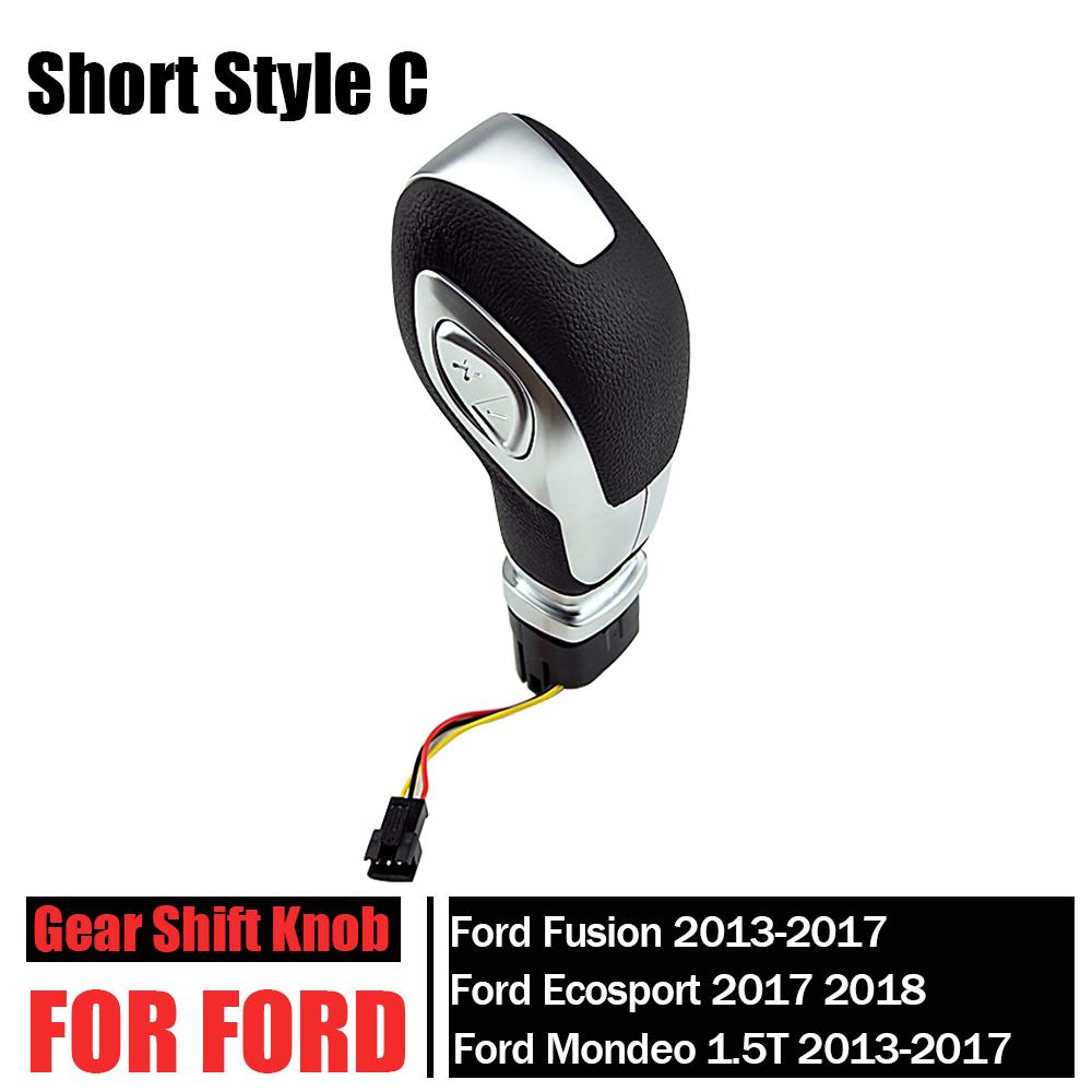 Fit For Ford Focus Kuga Mondeo Ecosport Fiesta 2013-2018 Car Automatic Gear Stick Shift KnobShifter Lever Head Black Silver