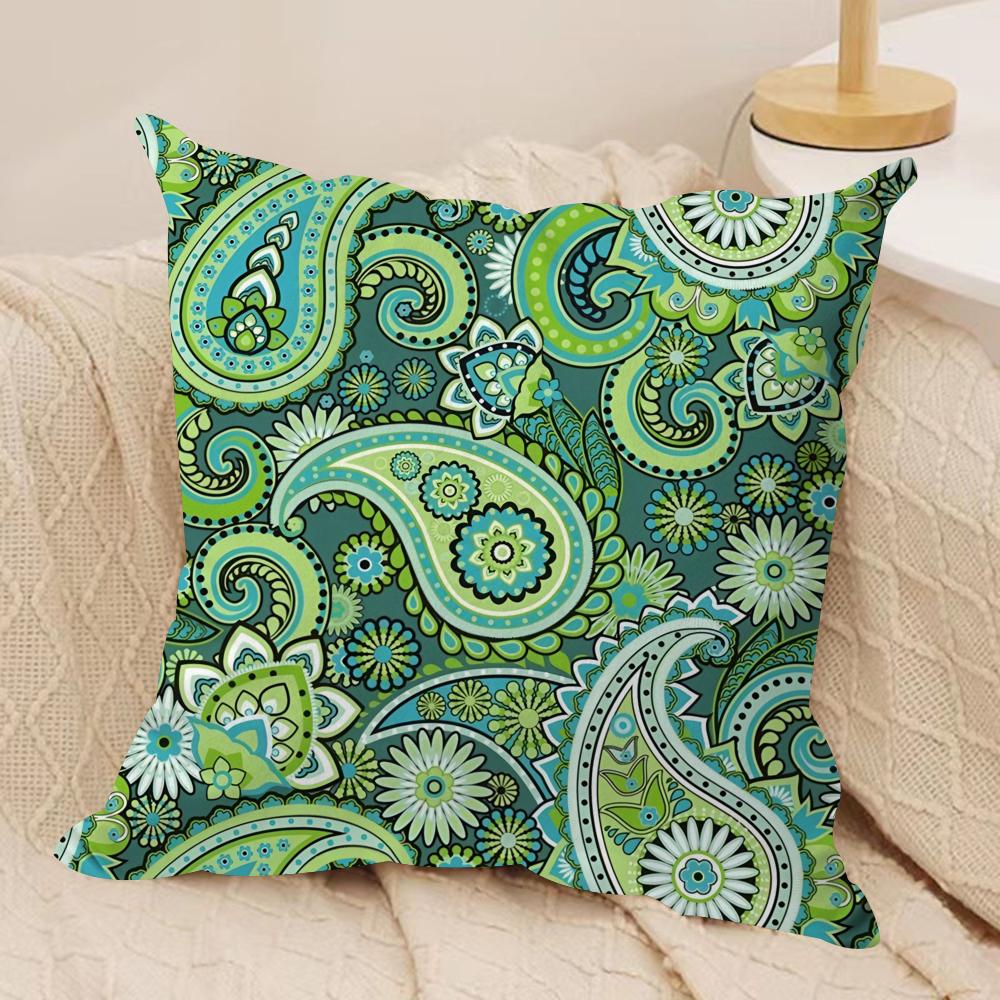 Painted Design PPaisleyS ART Cushion Cover Short Plush Doublesided Print Square Throw Pillow Covers Sofa Home Cushion Decor