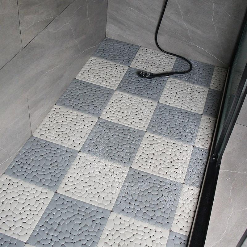 

Блокирующиеся резиновые напольные плитки нескользящий коврик для бассейна мягкий ПВХ стыкующийся коврик для душа уличный подушка коврик для ванной комнаты палуба сливной бассейн 4PCS