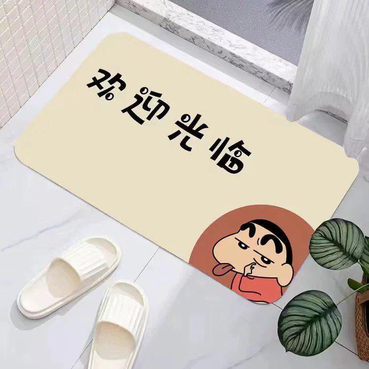 Cartoon Shin-chan Diatom Mud Bathroom Floor Mat - Dirt-Resistant, Easy Clean & Wear-Resistant