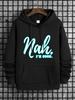 Unisex New Stylish Letter Print Casual Sweatshirt with a Fashionable Drawstring Hood, Perfect for Autumn And Winter, Comfortable And Versatile Long-Sl