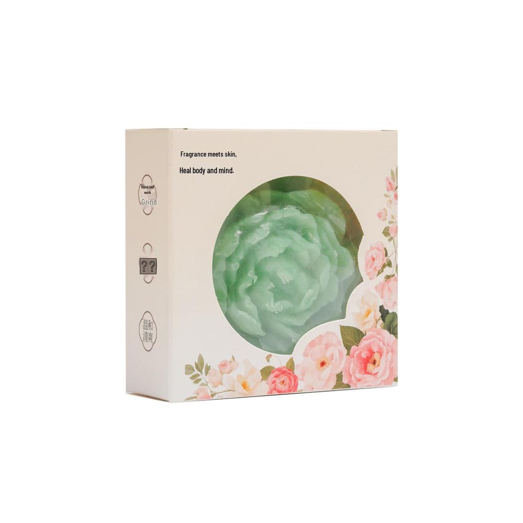 Mugwort Aromatic Essential Oil Handmade Soap - Long-Lasting Rose Scent for Bath and Facial Cleansing