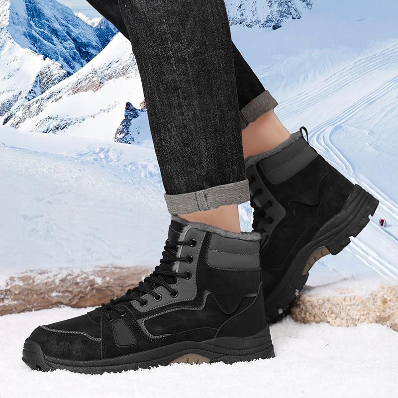 Pánské plyšové vysoké boty, velké velikosti, plyšové teplé ruské zimní boty, velikost 39-47