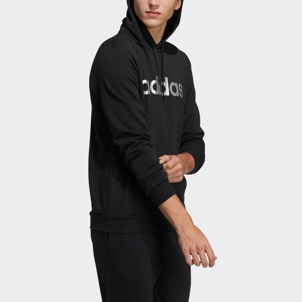 Adidas Neo Logo Print Sports Pullover Hoodie Men Hoodies Black H14187