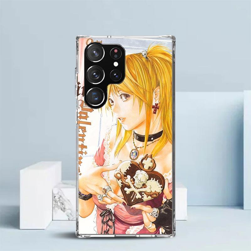 N-Note D-Death MisaMisa Phone Case For Samsung Galaxy S24 S25 Edge S26 Ultra S22 S23 Plus S21 + S20 FE Soft TPU Back Cover Galax