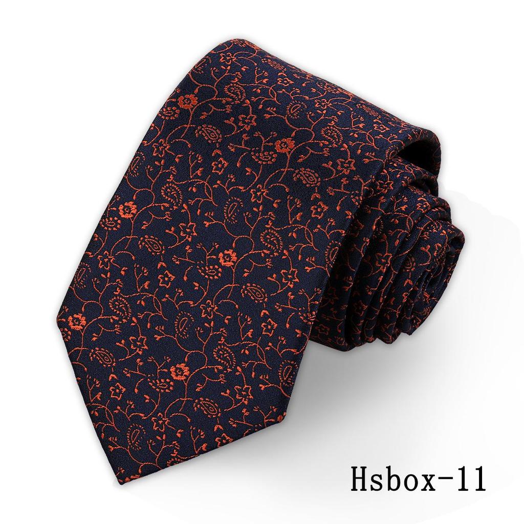 Men's High-End Floral Multi-Black Cashew Print 8cm Tie