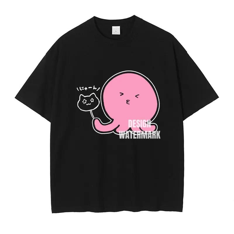 Anime Takopis Original Sin T Shirts Oversized Vintage Washed Takopii No Genzai T-shirt Cotton Best Selling Round Neck Breathable