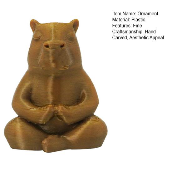 Meditation Cartoon Figure Hand Carved Wooden Small Animal Statue Desktop Mini Sculpture Decorative Handmade Ornament
