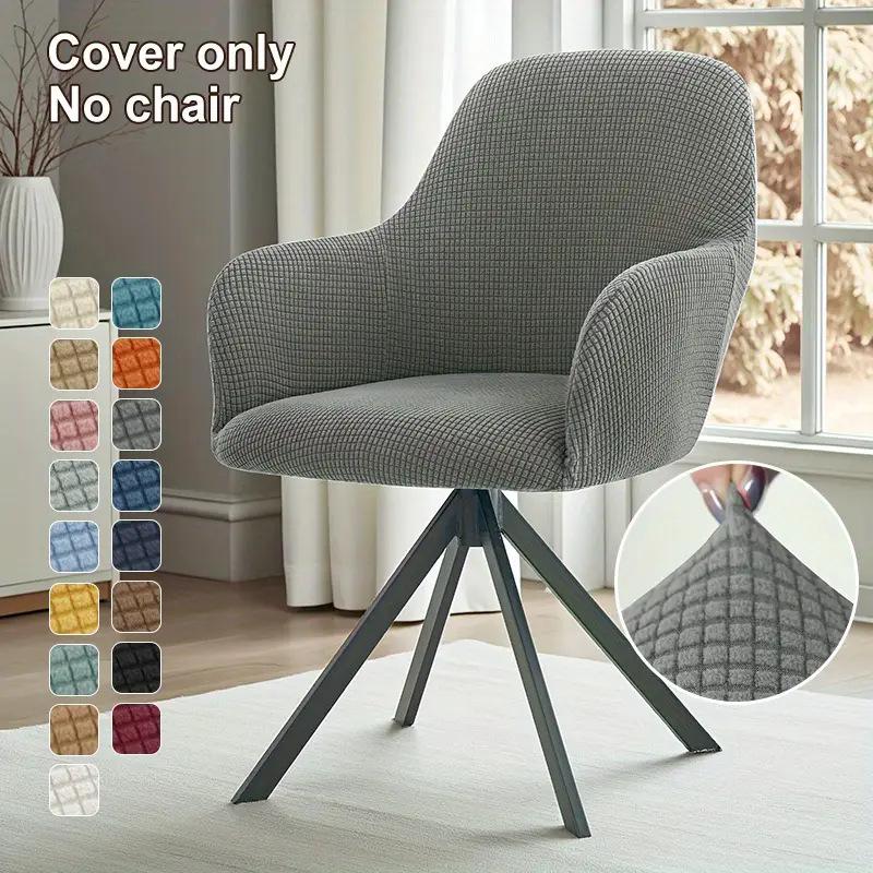 Nordic Style Universal Semi-Circular Dining Chair Cover with Fully Enclosed High Curved Armrests