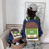Modern Trendy Dual Color Letter Backpack For School Lightweight And Breathable Design