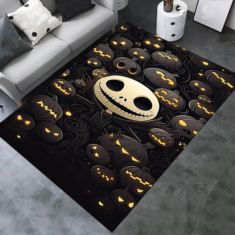 Office Rug Jack Skellington, Halloween Theme 3D Printed Anti-Slip Rug-Machine Washable for Living Room