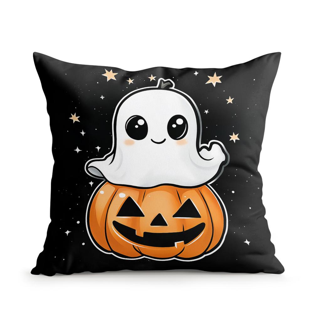 Cute Ghost Of Halloweencushions Pillowcase Polyester Cushion Cover Throw Pillow Sofa Decoration Pillowcover Home Decor