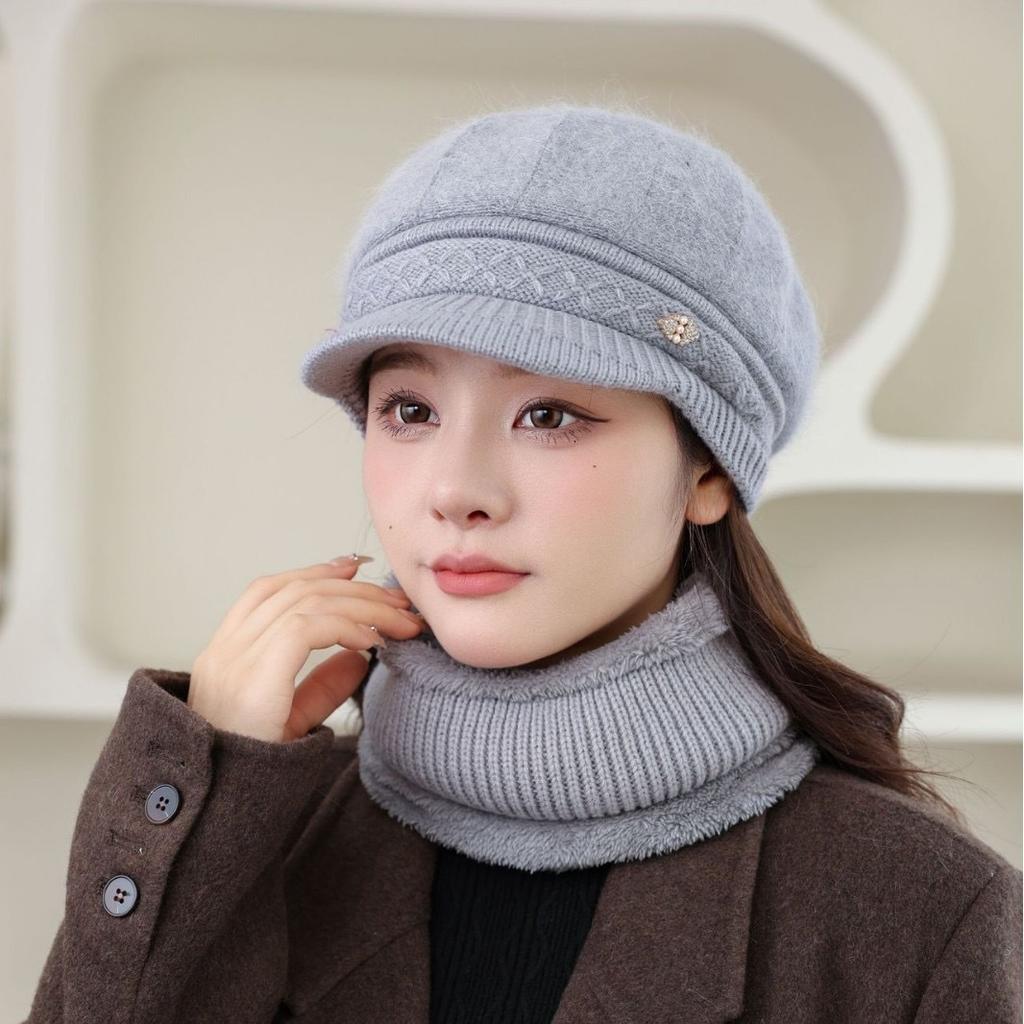 Damen Baskenmütze Winter Warm Winddicht Elastische Stretch-Passform, Leichtgewichtiger Thermoschutz für Ohren für Outdoor-Reisen, Radfahren, Weihnachten, Freizeitaktivitäten