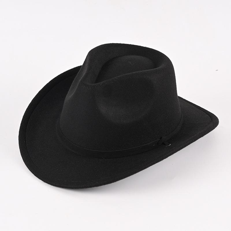 Hot-selling men's and women's children's top hats Western cowboy hats Integrated brim Single-sided large brim