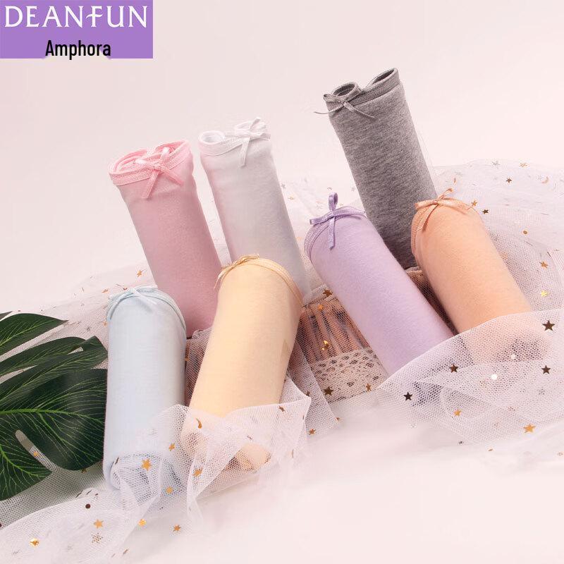Deanfun Women's Solid Color High-Elastic Cotton Briefs - 4-Pack