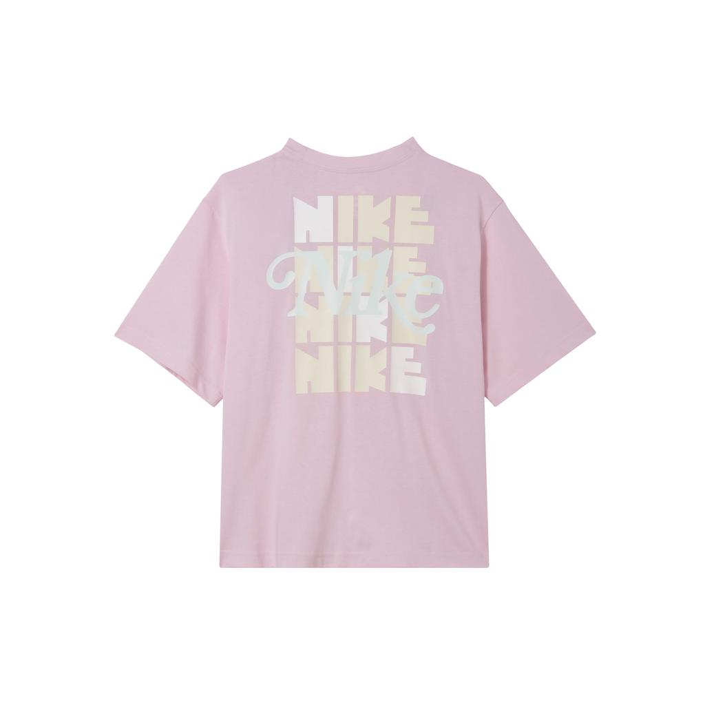 Nike Sportswear Soft Casual Breathable Letter Dopamine Short Sleeve T-Shirt Women T-Shirt Pink Foam HM4581663