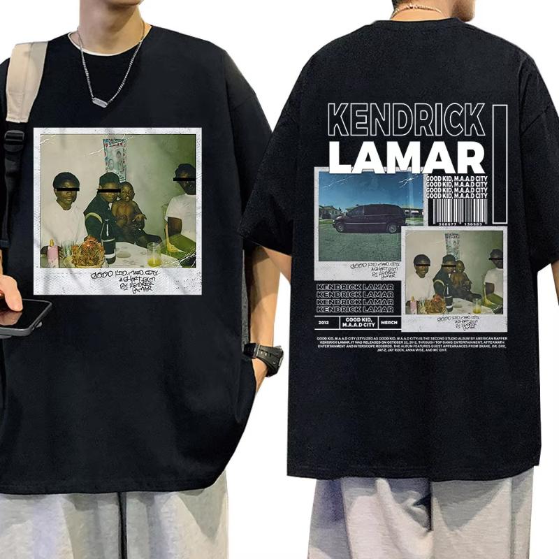 Rapper Kendrick Lamar Good Kid Tshirt Unisex Women Fashion Hip Hop Music Album Graphic Short Sleeve Oversized Tshirts Streetwear