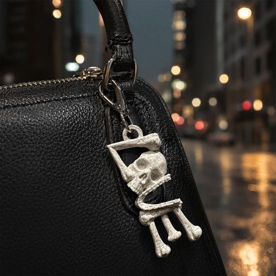 Yousheng 3D Printed Skull LOVE Keychain, Skeleton Keychain Pendant, Dark Style Bag Charms for Keys Backpack Necklace