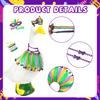 Big Goose Clothes Fluffy Gauze Skirt Costume with Fur Ball Edges Mardi Gras Headdress Elastic Strap Neck Rings Garden Goose Decoration for Festive