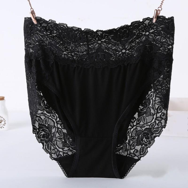 Large Size M-3XL Modal Panties High Waist Women Sexy Lace Underpants Female Briefs Underwear 11 Colors