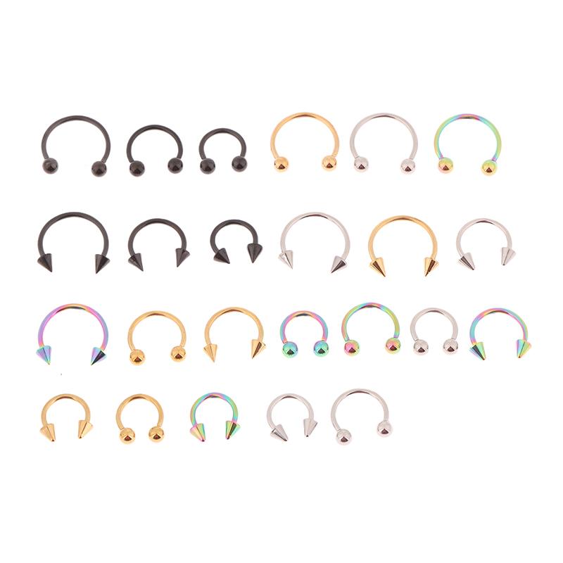8Pcs/32Pcs Stainless Steel Piercing Hoop Accessories Nose Rings Labret Jewelry Tragus Labret Cartilage Earrings For Women Men