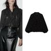 Spring New Arrival Workplace Ol Commute Leisure Semi See-through Tops Laminated Decoration Polka Dot Shirt 8741232