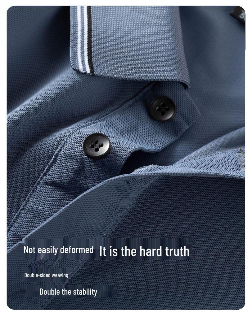 Polo tričko z ledového hedvábí: Pánské letní tričko s krátkým rukávem pro dospělé středního věku (30-50 let)