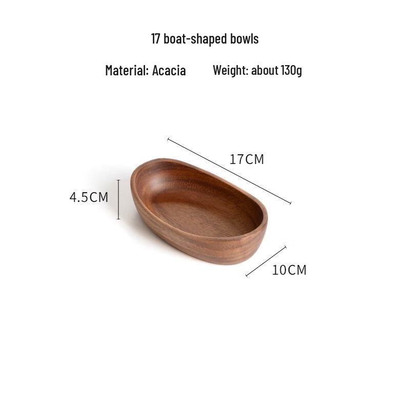 

ZISIZ Walnut Wood Boat-Shaped Serving Bowl