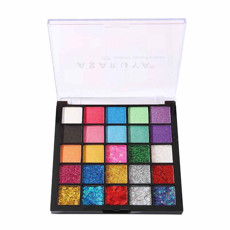 

Ashariya 25-Color Earth Tone Eyeshadow Palette – Glitter & Shimmer for Kids School Performances.