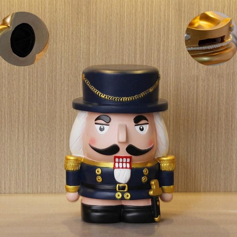 Harze Nussknacker Figur Spardosen Harze Weihnachtsdekoration und Praktisches Geschenk für Kinder