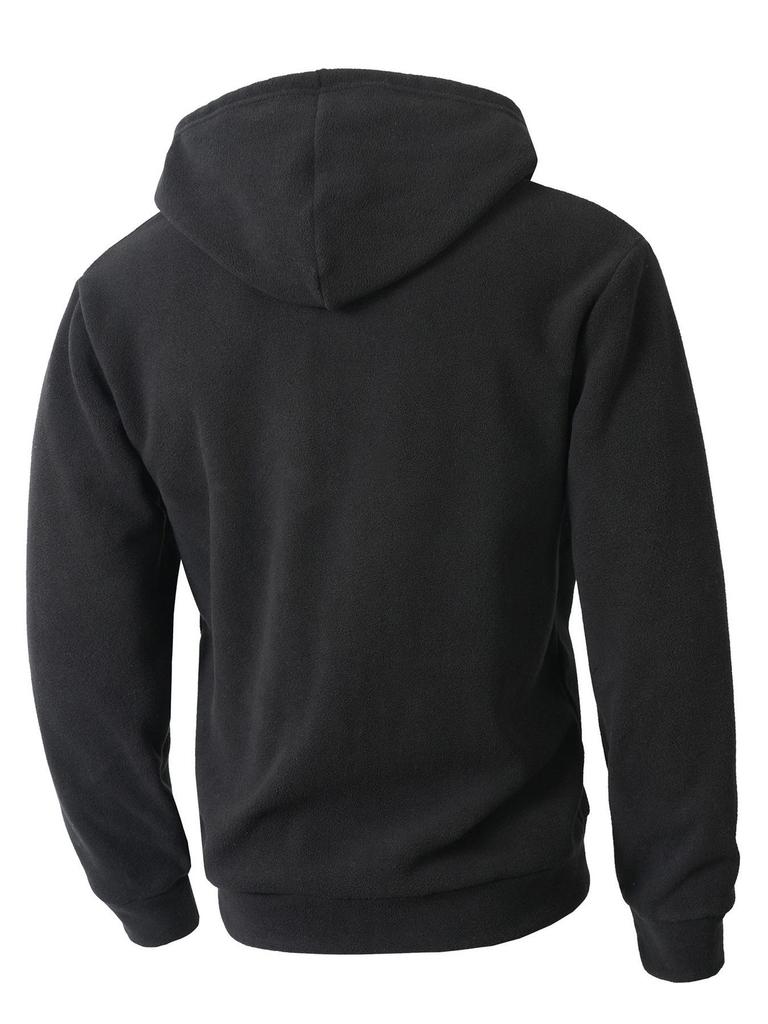 Men's Thick Hooded Sweatshirt, Stand Collar Half-Zip, Long Sleeve, Autumn/Winter, European Size, Casual Style.