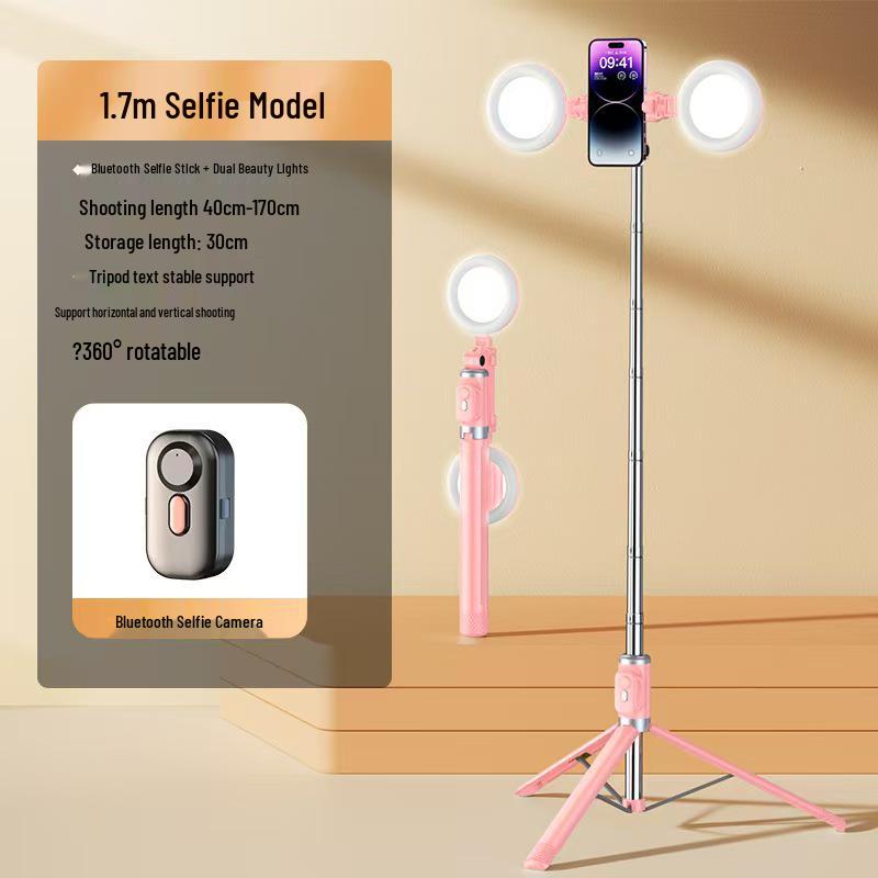 JC25 Portable Bluetooth Selfie Stick with Anti-Shake, Telescopic Tripod for Travel and Live Streaming Photography