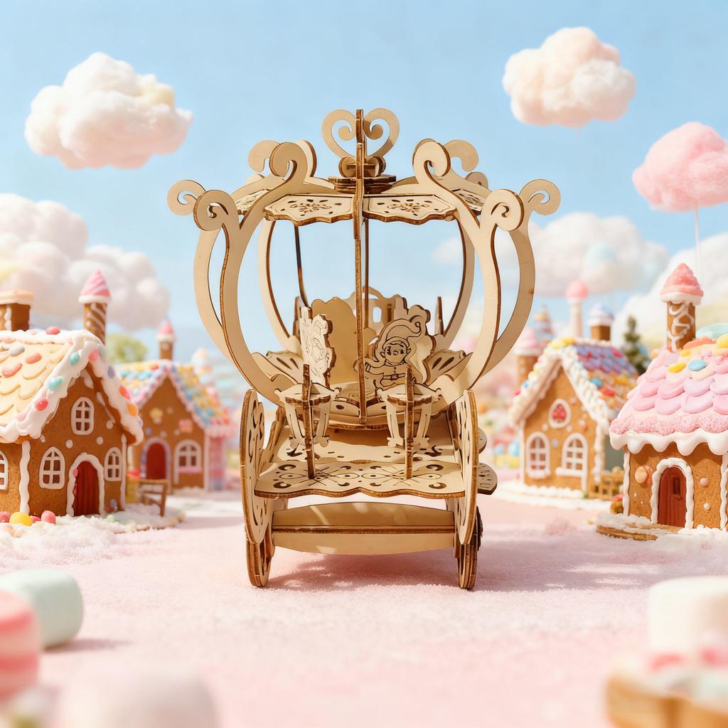 DIY Wooden Pumpkin Car Puzzle Assembly The perfect Halloween, New Year, and birthday gift