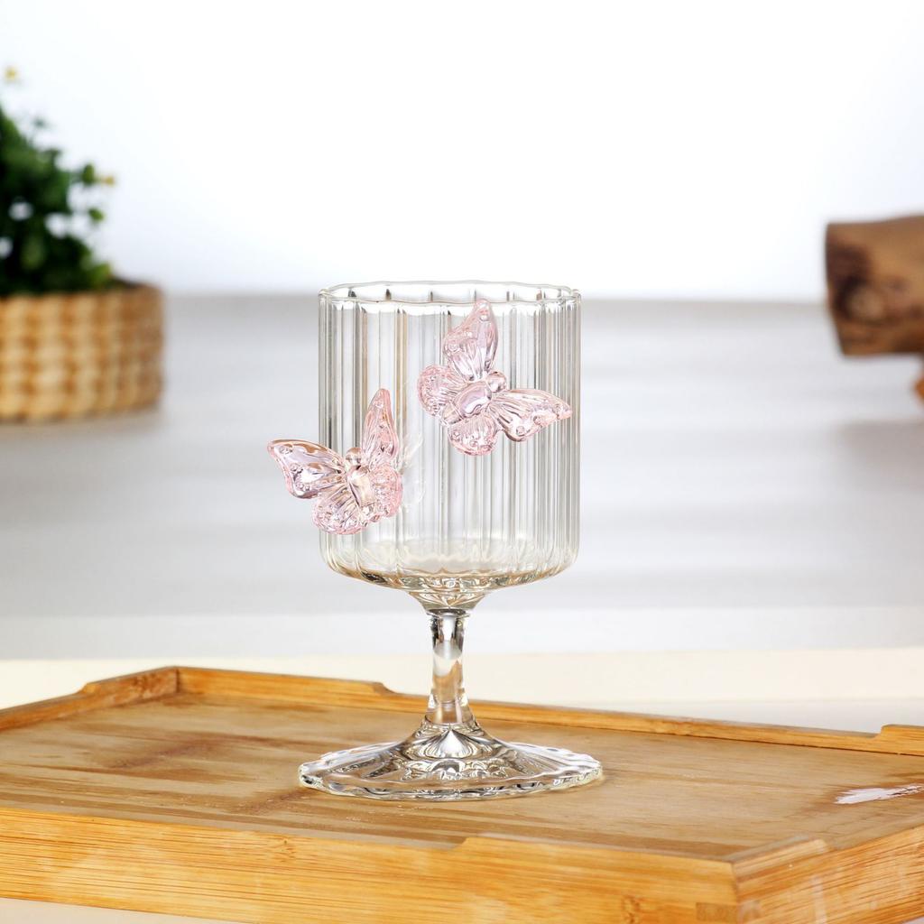 Fjärilscocktailglas Glas Vattenglas Rödvinspokal Ins-stil Högborosilikatglas Saftglas Värmetålig