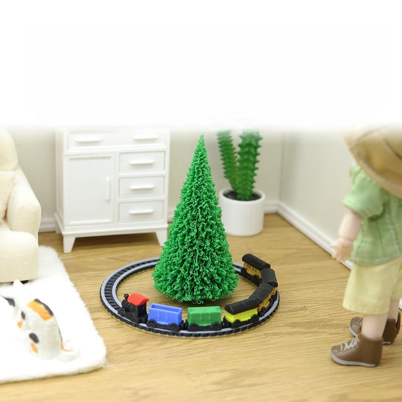 1 Set Sandbox Building Accessory 1:12 Scale Dollhouse Mini Train Kit With Track Realistic Railway Model Decor Photo Props