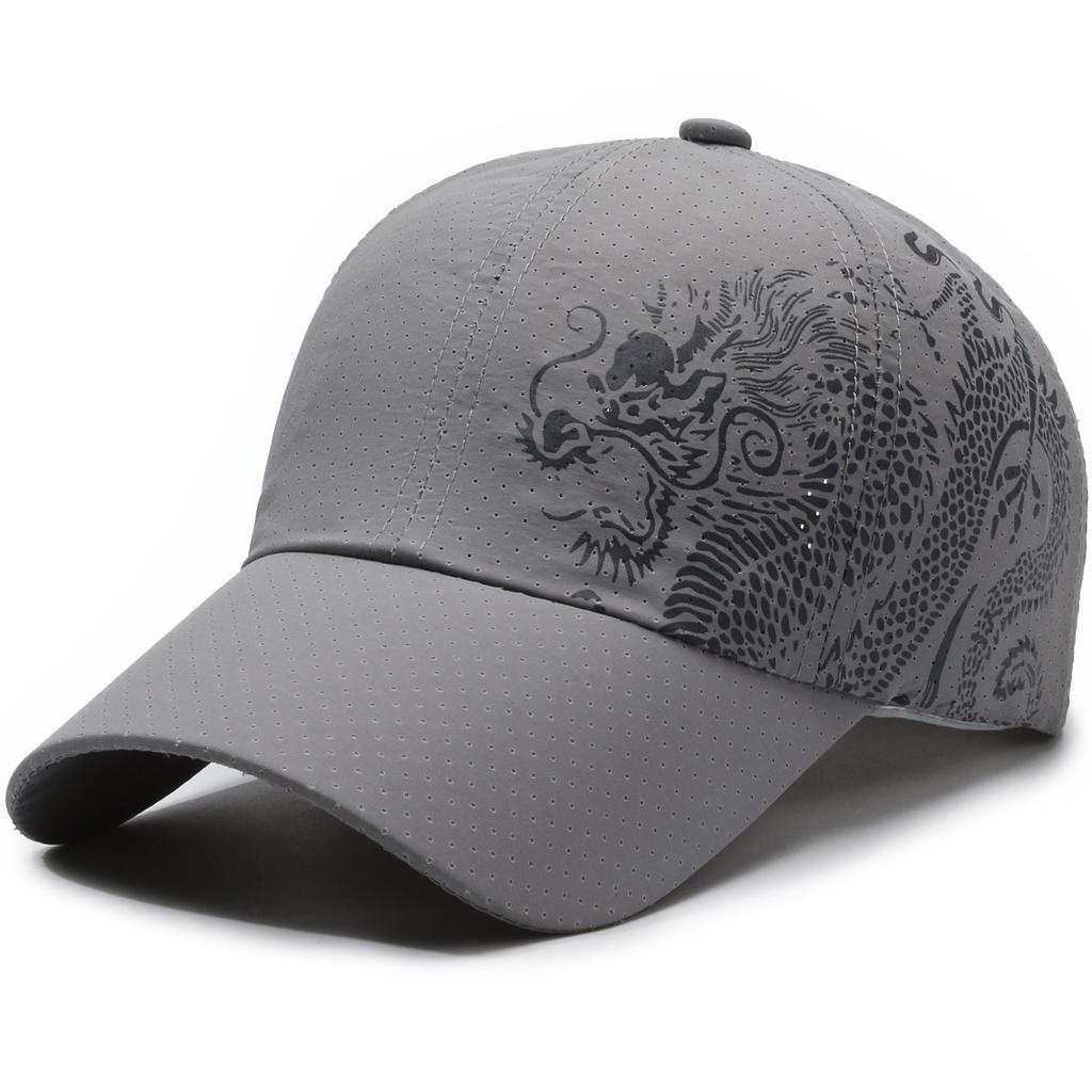 Dragon print baseball cap, summer outdoor sun protection sports quick drying cap, casual men's and women's duckbill cap