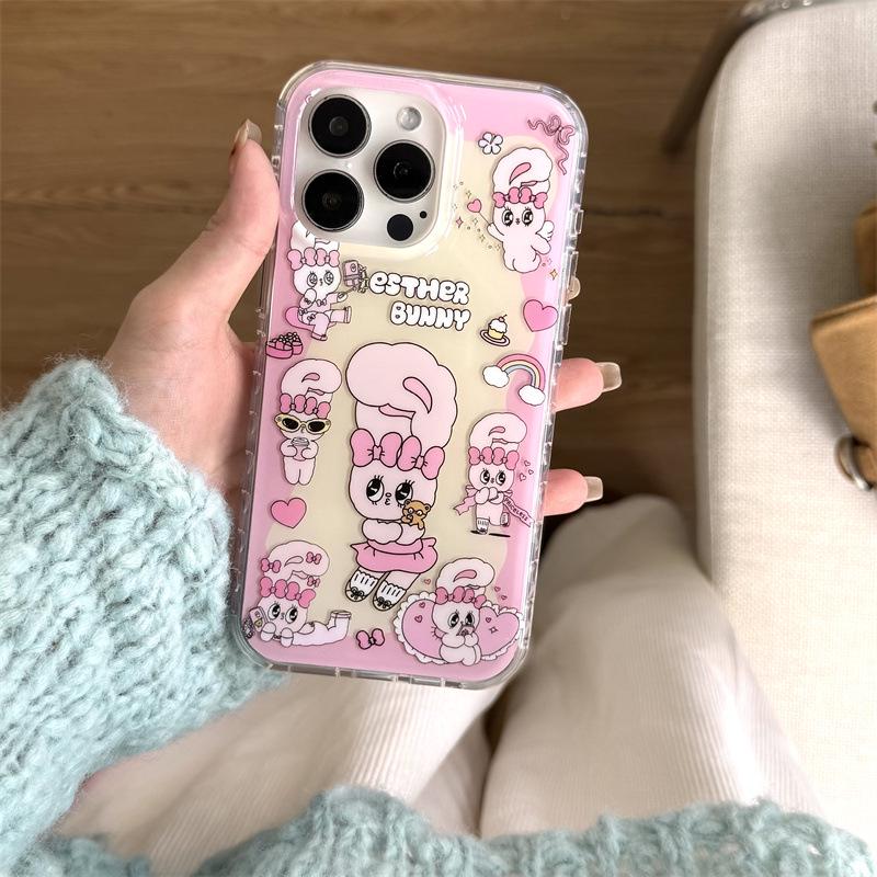 

Pink Ombre Heart iPhone 17/16 Pro Max/15/14 Case - Esmeralda Rabbit Design 14 Pro