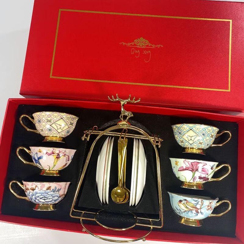 European Bone China Coffee & Tea Cup and Saucer Set