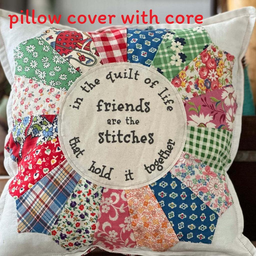 Vintage Quilt Friendship Pillow With Polyester Cover And Cotton Filling For Home Decor