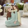 Girls & Animal Best Friends Resin Statue, Simple Home Decor Figurine, Heartwarming Friendship Gift, Minimalist Tabletop Decor