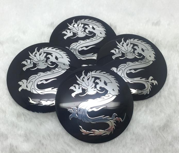 ATC1 4pcs 56mm 60mm 65mm Dragon or F1 RACING Patter 3D Stereo Aluminum Wheel Hub Caps Cover Emblem Badge Decal Stickers Car DIY