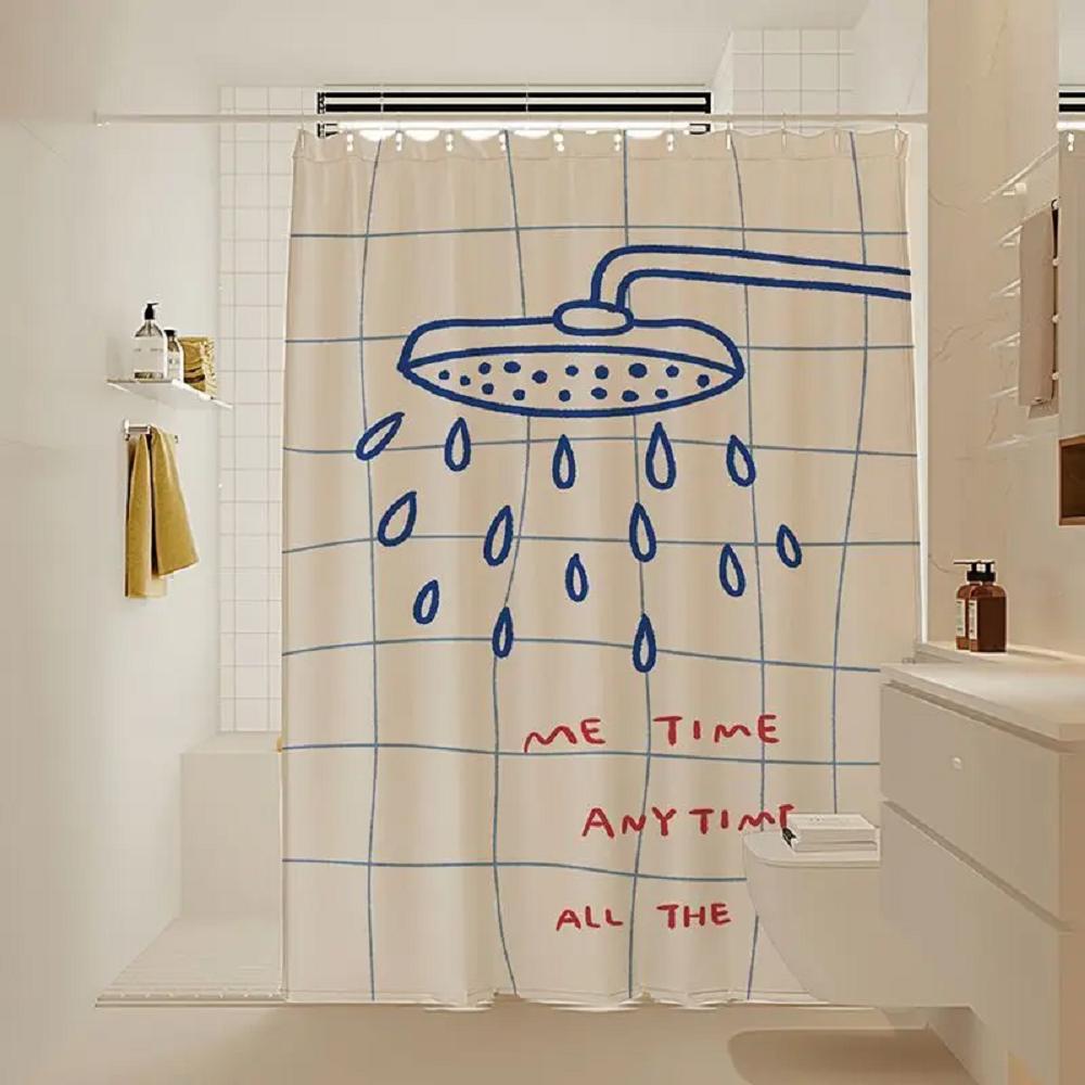 Waterproof Mold Resistant Floral Shower Curtain Blackout Bathroom Decor Liner with Flower Pattern