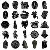 10/30/50pcs Horror Gothic Black White Art Stickers Vintage Aesthetic Sticker Suitcase Phone Helmet Car Cool Cartoon Decals Pack